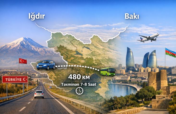 Türkiyənin şərqində yerləşən Iğdırdan Azərbaycanın paytaxtı Bakıya getmək istəyənlərin ən